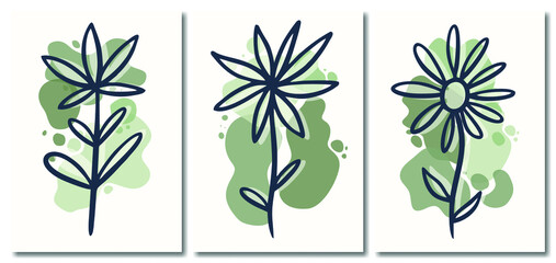 Fototapeta premium Organic Abstract Minimalist Pastel Background With Leaves Collection