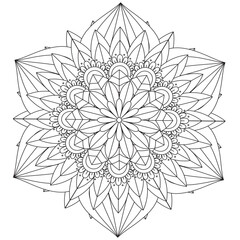 Leaf Flower Petal Coloring Mandala Art Simple Graphic Shape Vector Floral Oriental Outline Vintage Decorative Elements Pattern Illustration Islam Arabic Indian Turkish Mystic Religion Morals Lotus
