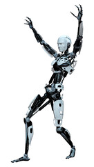 3D Rendering Male Robot on White