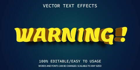 warning style text effect 