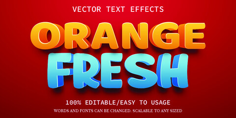 Fototapeta premium orange fresh style text effect 