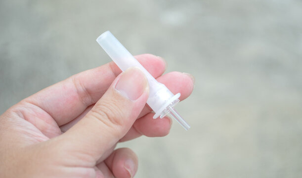 Hand Holding negative SARS-CoV-2 Rapid Antigen Test.COVID-19 rapid diagnostic test kit.COVID-19 test.corona virus test.delta covid.Lambda.