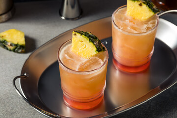 Boozy Refreshing Rum Swizzle Cocktail
