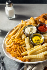 Homemade Crispy Deep Fried French Fry Platter