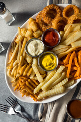 Homemade Crispy Deep Fried French Fry Platter