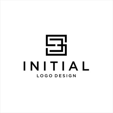 abstract 3s s3 logo design vector
