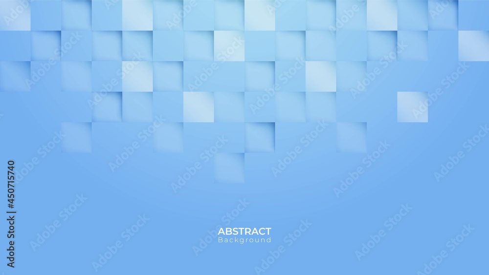 Poster abstract 3d modern square background. blue sky geometric pattern texture. vector art illustration