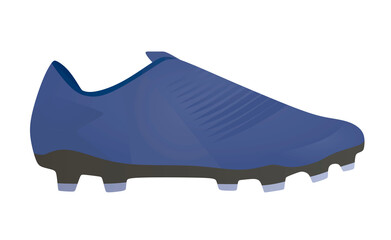 Blue soccer boot. vector illustration