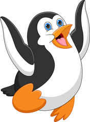 cute penguin cartoon isolated on white background