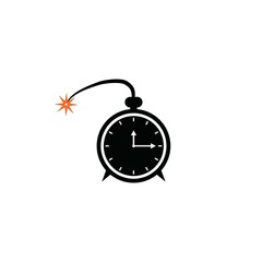 Time Explosion Bomb Logo Design Emblem Icon Symbol Template inspiration.