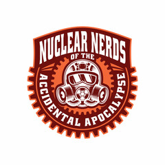 gas mask vector illustration logo design modern style for vintage symbol graphic