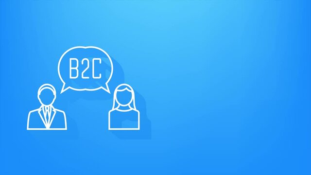 B2C icon, business to client. Motion graphics.