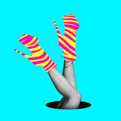 Modern design, contemporary art collage. Inspiration, idea, trendy urban magazine style. Negative space to insert your text or ad.