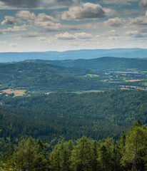 Naklejka premium Polish mountains landscape from summit vertical view