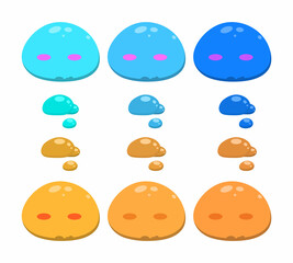 Slime Emoji.slime emoji set on white background. Vector illustration