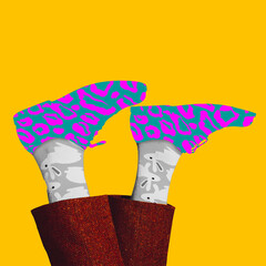 Modern design, contemporary art collage. Inspiration, idea, trendy urban magazine style. Negative space to insert your text or ad.