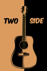 Two side acoustic guitar