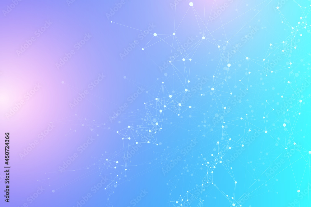 Aufkleber Geometric graphic background molecule and communication. Big data complex with compounds. Lines plexus, minimal array. Digital data visualization. Scientific cybernetic illustration.