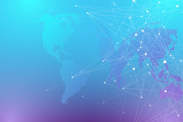 Geometric graphic background molecule and communication. Big data complex with compounds. Lines plexus, minimal array. Digital data visualization. Scientific cybernetic illustration.
