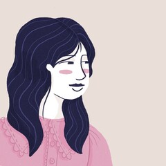 woman with blue hair and vintage shirt