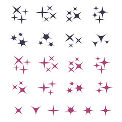 Fototapeta premium Sparkles icons vector set. Sparkles vector sign