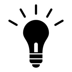 Vector Bulb Glyph Icon Design