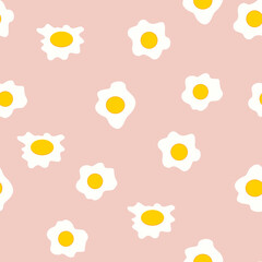 Broken eggs vector pattern, seamless background. Fashionable design