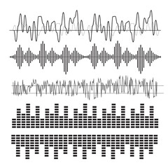 Sound waves concept. Sound waves vector. Sound waves sign and symbol in flat style