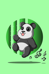 Walking panda cartoon illustration