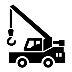Vector Crane Glyph Icon Design