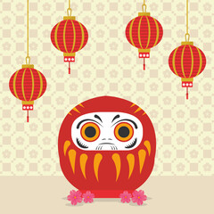 daruma doll illustration