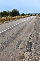 Damaged road in Italy