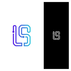 Typography letter LS technology logo
