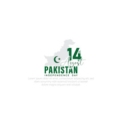Happy Pakistan Independence Day-14th August. - Vector
