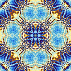 Abstract geometrical background. Symmetric mosaic art pattern.