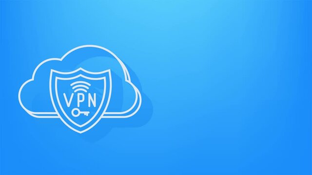 Secure VPN connection concept. Virtual private network connectivity overview. Motion graphics.