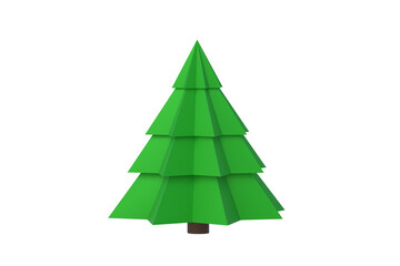 Christmas tree isolated on white background. 3d render