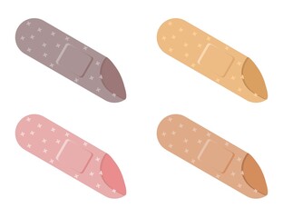 Vector illustration set of folded medical plaster to cover a wound, perfect for advertising health products