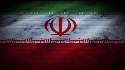 Iran Realistic Flag, Old Worn Fabric Texture Effect, 3D Illustration