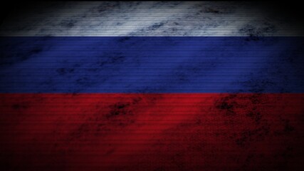 Russia Realistic Flag, Old Worn Fabric Texture Effect, 3D Illustration