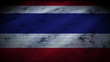 Thailand Realistic Flag, Old Worn Fabric Texture Effect, 3D Illustration