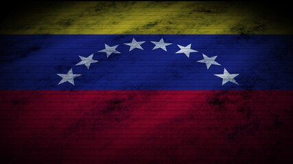 Venezuela Realistic Flag, Old Worn Fabric Texture Effect, 3D Illustration