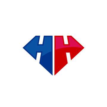 Letter HH with Super Hero Shield Shape. Vector logo design.