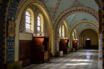 Fototapeta na wymiar The interior of the parish church in Ostrów Wielkopolski