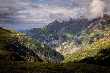 Fototapeta premium Wonderful wide angle view over Grossglockner High Alpine Road in Austria - travel photography