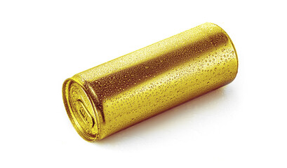 Golden empty can with drops