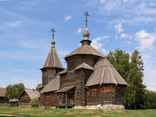 Fototapeta na wymiar Wooden church of the Resurrection from Patakino. Suzdal, Russia