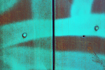 Spray can vandalism drawing wall metal rusty