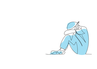 doctors who've been working too many hours With enough help from our patients. with coronavirus disease (Covid-19). continuous line drawing. minimalist