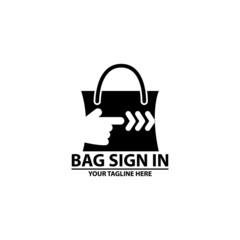 Fototapeta na wymiar Illustration shopping bag modern with forward arrow sign business sale logo design template